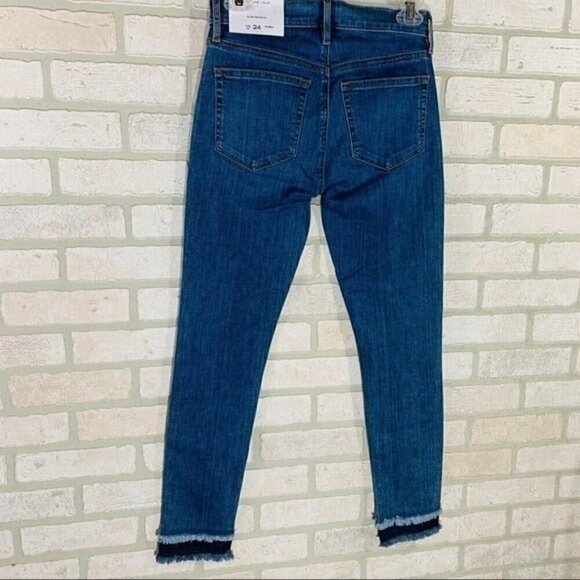 Loft NWT Double Frayed Skinny Jeans Size 24 - Picture 10 of 12